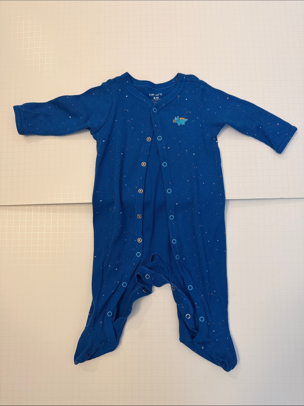 Carter's Royal Blue Footed One-Piece Sleeper with Tiny Speckle Size 6 M